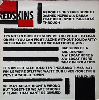 Redskins - Lean On Me (Northern Mix) / Unionize (Break Mix) - 12