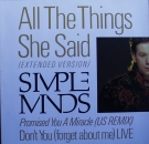 Simple Minds - All The Things She Said (Extended Version) - 12"